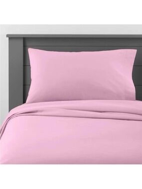 Pillowfort Full Lavender Pink Solid 220 TC Kids Sheet Set Cotton NWT
